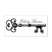 Zwart & Wit Rustiek Antiek  Key Stamp Rubberstempel (Afrduk)