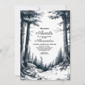 Zwart Wit Rustiek Avontuur Berg Baby shower Kaart (Voorkant)