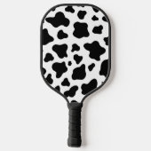 Zwart & wit rustiek faux koeienhuid pickleball paddle (Achterkant)