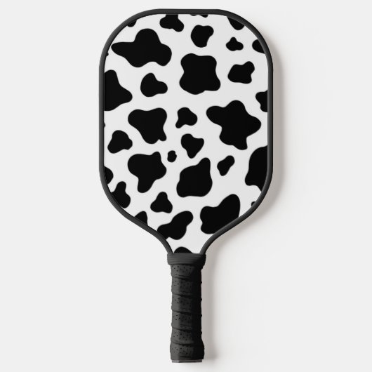 Zwart & wit rustiek faux koeienhuid pickleball paddle (Voorkant)