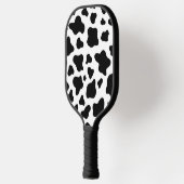 Zwart & wit rustiek faux koeienhuid pickleball paddle (Links)