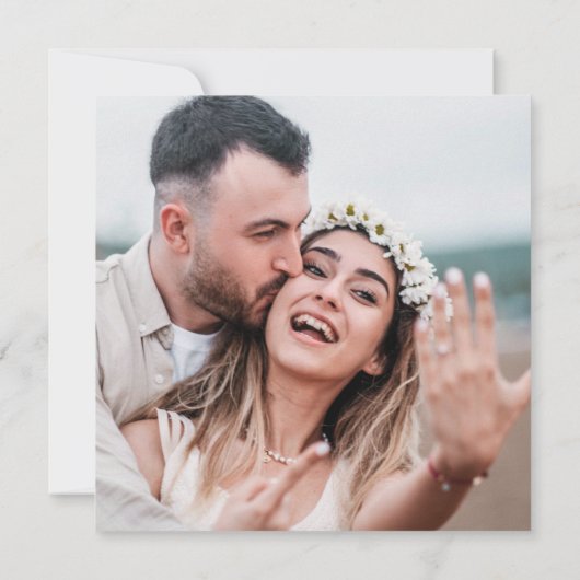 Zwart Wit Rustiek Save the Date Foto Uitnodiging (Achterkant)