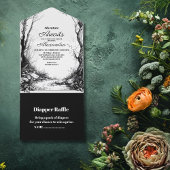 Zwart Wit Rustiek Woodland Adventure Baby shower All In One Uitnodiging