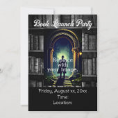 Zwart-wit rustieke boekenplanken achtergrond kaart (Voorkant)