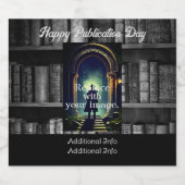 Zwart-wit rustieke boekenplanken achtergrond sparkling wijnetiket (Enkel label)