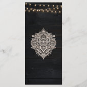 Zwart-wit rustieke Elegance Menu Kaart (Achterkant)