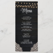 Zwart-wit rustieke Elegance Menu Kaart (Voorkant)