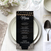 Zwart-wit rustieke Elegance Menu Kaart