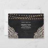 Zwart-wit rustieke Elegance RSVP-kaart Bedankkaart (Achterkant)