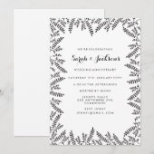 Zwart-wit rustieke Elegant Jubileum Party Kaart (Voorkant / Achterkant)