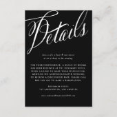 Zwart-wit rustieke kalligrafie Wedding Details Informatiekaartje (Voorkant)