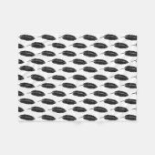 Zwart & Wit rustieke veren Linocut Fleece Deken (Voorkant (Horizontaal))