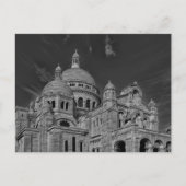 Zwart Wit Sacre Coeur Parijs Europa Reizen Briefkaart (Voorkant)