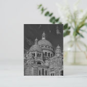 Zwart Wit Sacre Coeur Parijs Europa Reizen Briefkaart (Staand voorkant)