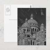 Zwart Wit Sacre Coeur Parijs Europa Reizen Briefkaart (Voorkant / Achterkant)