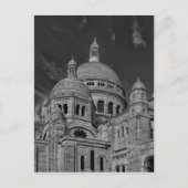 Zwart Wit Sacre Coeur Parijs Europa Reizen Briefkaart (Voorkant)