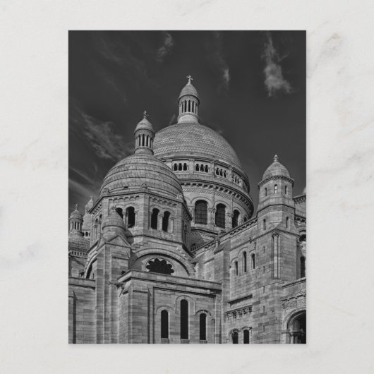 Zwart Wit Sacre Coeur Parijs Europa Reizen Briefkaart (Voorkant)