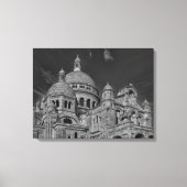 Zwart Wit Sacre Coeur Parijs Europa Reizen Canvas Afdruk (Voorkant)