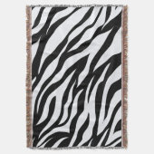 Zwart-wit Safari Zebra Animal Print Deken (Voorkant Verticaal)