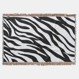 Zwart-wit Safari Zebra Animal Print Deken