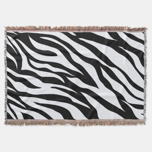 Zwart-wit Safari Zebra Animal Print Deken (Voorkant)