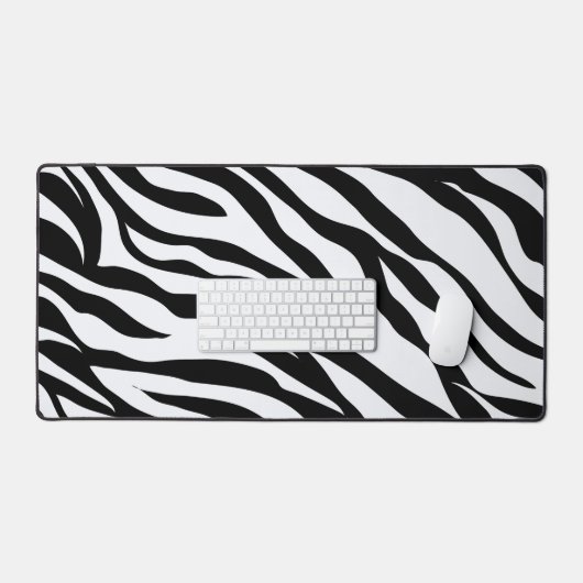 Zwart-wit Safari Zebra Animal Print Desk Mat (Keyboard & Muis)