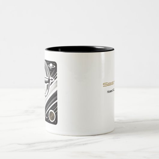 Zwart-wit Sagittarius Zodiac Coffee Mok (Center)