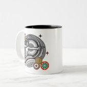 Zwart-wit Sagittarius Zodiac Coffee Mok (Voorkant links)