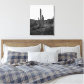 Zwart-wit Saguaro Cactus 16x20 Canvas Afdruk (Insitu (Slaapkamer))