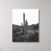 Zwart-wit Saguaro Cactus 16x20 Canvas Afdruk (Voorkant)