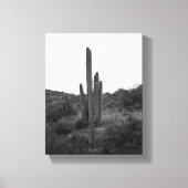 Zwart-wit Saguaro Cactus 8x10 Canvas Afdruk (Voorkant)