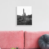Zwart-wit Saguaro Cactus 8x10 Canvas Afdruk (Insitu (Woonkamer))