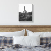 Zwart-wit Saguaro Cactus 8x10 Canvas Afdruk (Insitu (Slaapkamer))
