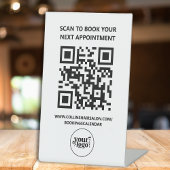 Zwart Wit Salon QR Code Afspraak Reserveren Reclamebord Met Voetstuk
