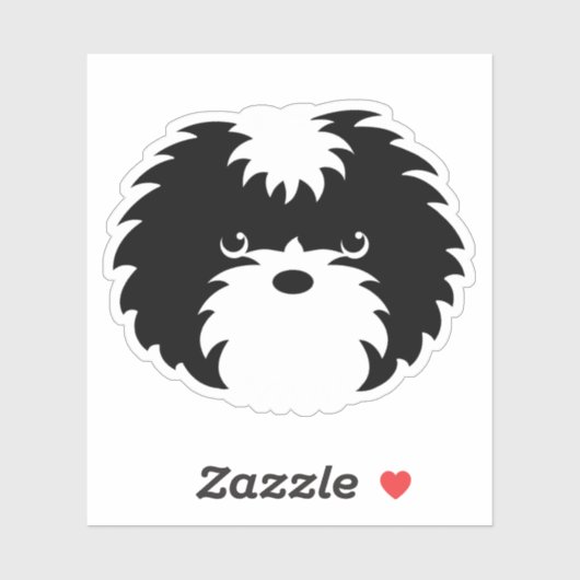 Zwart & Wit Sammy Dog Sticker (Vel)