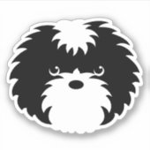Zwart & Wit Sammy Dog Sticker (Voorkant)