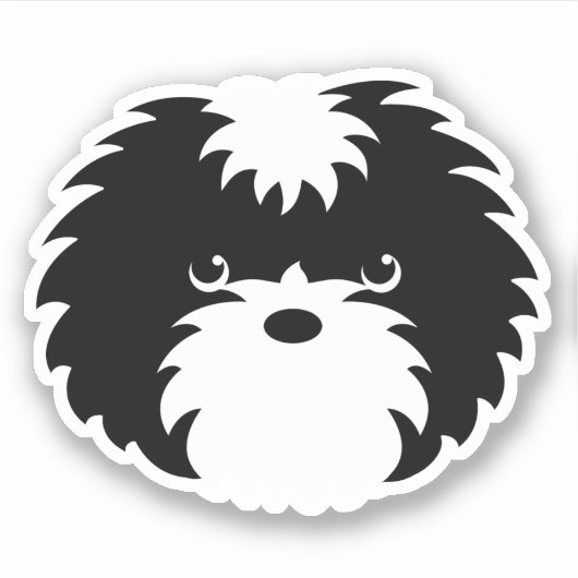 Zwart & Wit Sammy Dog Sticker (Voorkant)