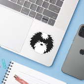 Zwart & Wit Sammy Dog Sticker (Laptop met iPhone)