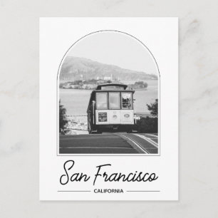 Zwart-wit San Francisco Trolley Briefkaart