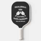 Zwart & Wit Santa Barbara California USA Custom Pickleball Paddle (Voorkant)
