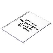 Zwart-wit sarcastisch citaat notitieboek (Linkerzijde)