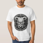 Zwart-wit Satan Graphic T-shirt (Voorkant)