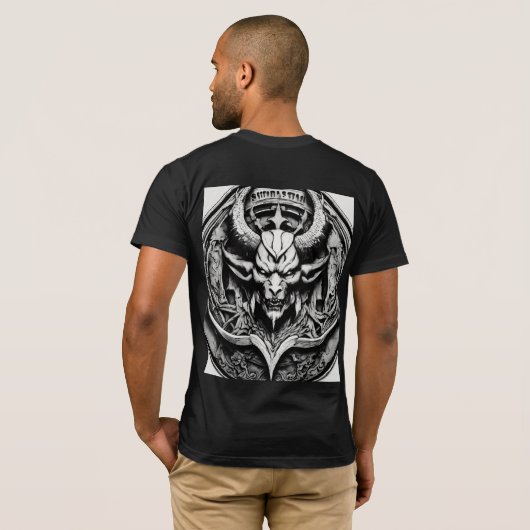 Zwart-wit Satan Logo T-shirt (Achterkant volledig)
