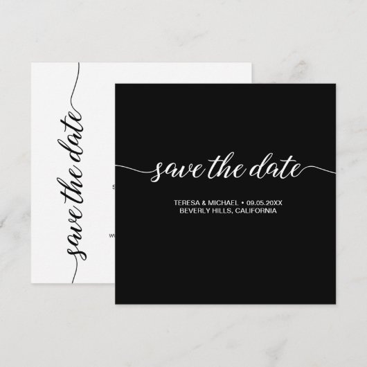 Zwart-wit "Save the Date" (Voorkant / Achterkant)