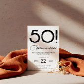 Zwart-wit Save The Date 50th Birthday Kaart