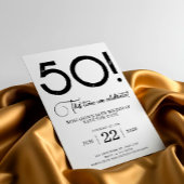 Zwart-wit Save The Date 50th Birthday Kaart