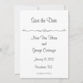 Zwart-wit Save the Date-aankondigingen Kaart (Voorkant)