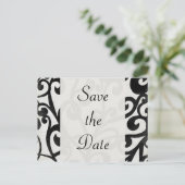 Zwart-Wit! Save the date Aankondigingskaart (Staand voorkant)