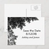 Zwart-wit Save the Date Aankondigingskaart (Voorkant / Achterkant)