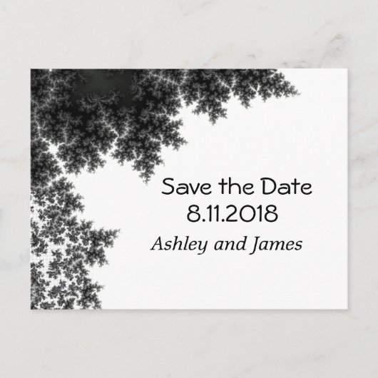 Zwart-wit Save the Date Aankondigingskaart (Voorkant)